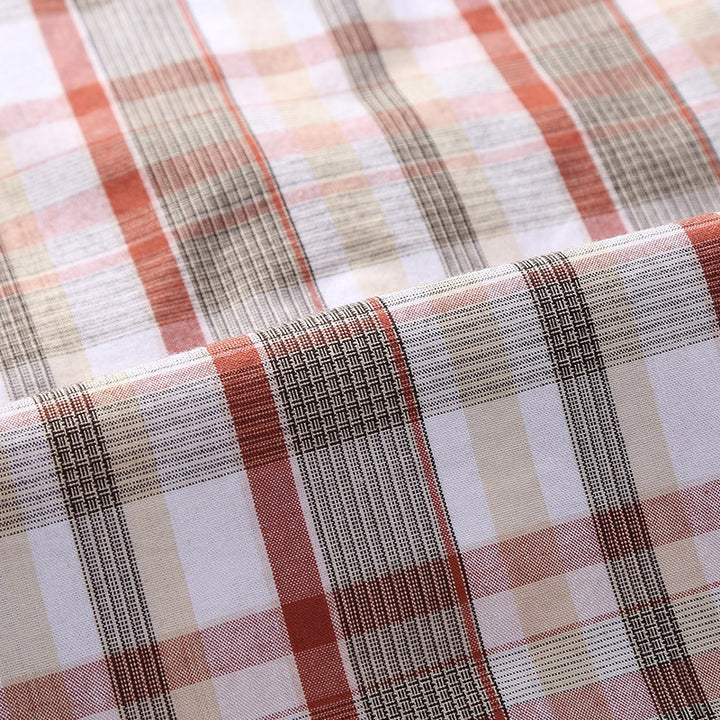 Herren Kariertes leichtes Baumwoll-Overshirt mit Brustpattentaschen Drune