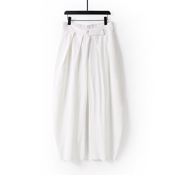 Damen Hochgeschnittene Culotte-Hose mit Bundfalten und elastischem Taillenbund Drune