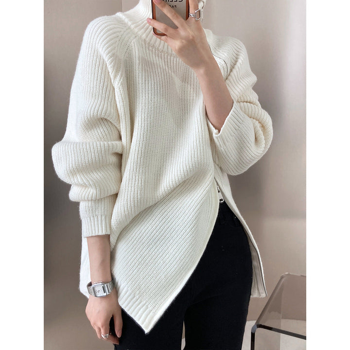 Drune | Übergröße Gestrickter Damenpullover mit Kragen