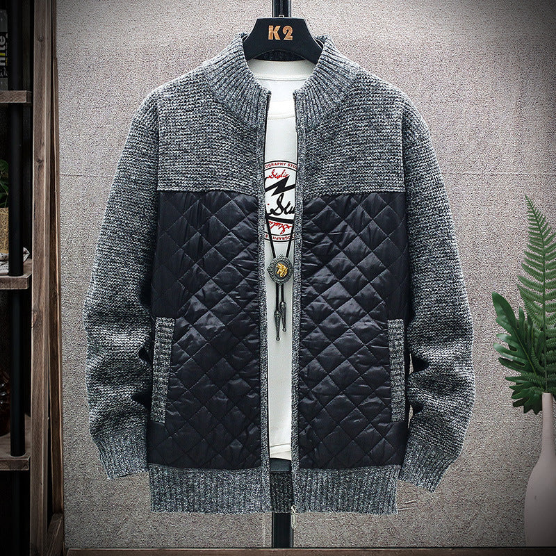 Herren gesteppte Übergangsjacke mit modernem Strickdesign und praktischen Taschen Drune
