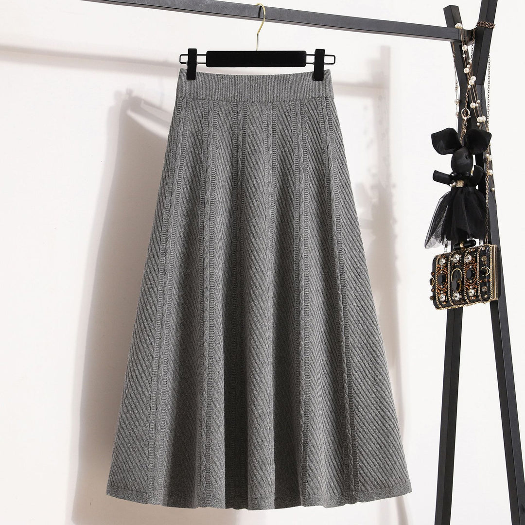 Damen Eleganter, schwingender Strickrock Drune