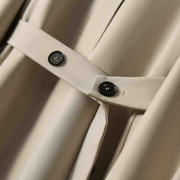 Damen Wasserabweisender A‑Linien‑Trenchcoat mit Bindegürtel und verdeckter Knopfleiste Drune