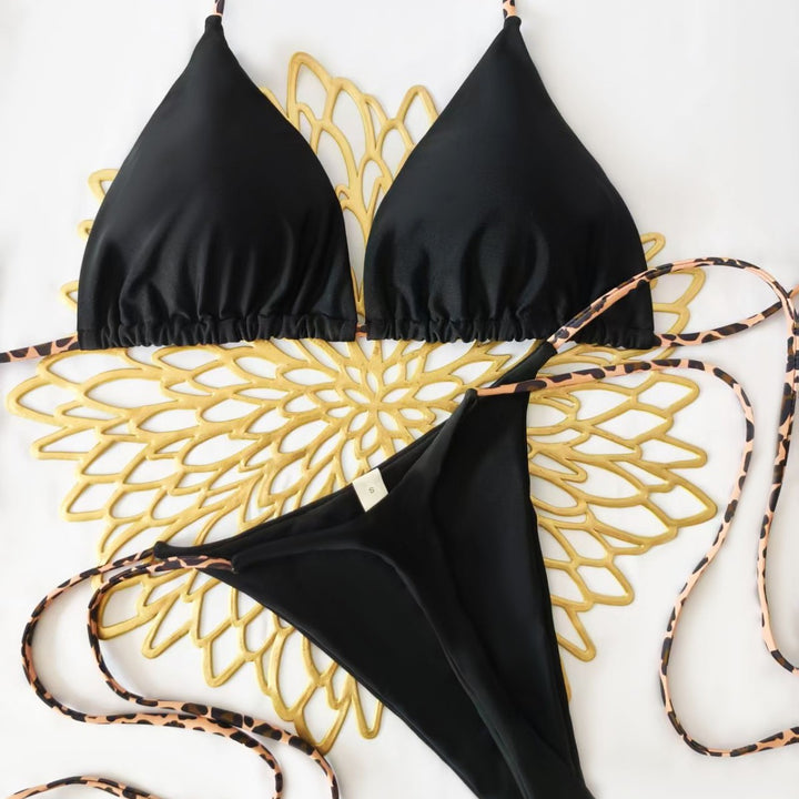 Damen Bikini-Set mit trendigem Animal-Print und modischem Schleifen-Detail Drune