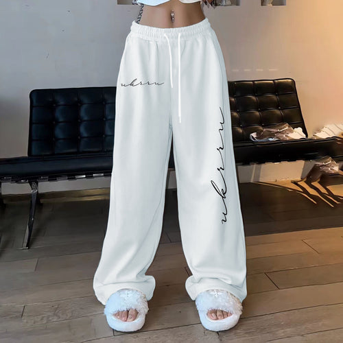 Damen gemütliche Freizeithose mit elastischem Bund und seitlichem Druck Drune