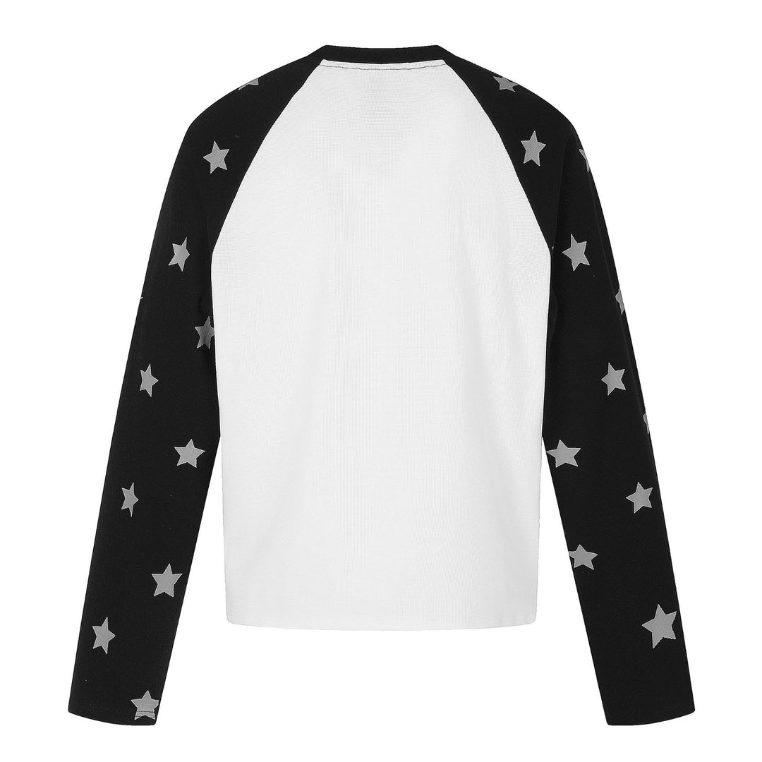 Unisex Raglan-Sweatshirt mit Sternärmeln und Vintage-Cowboy-Print Drune