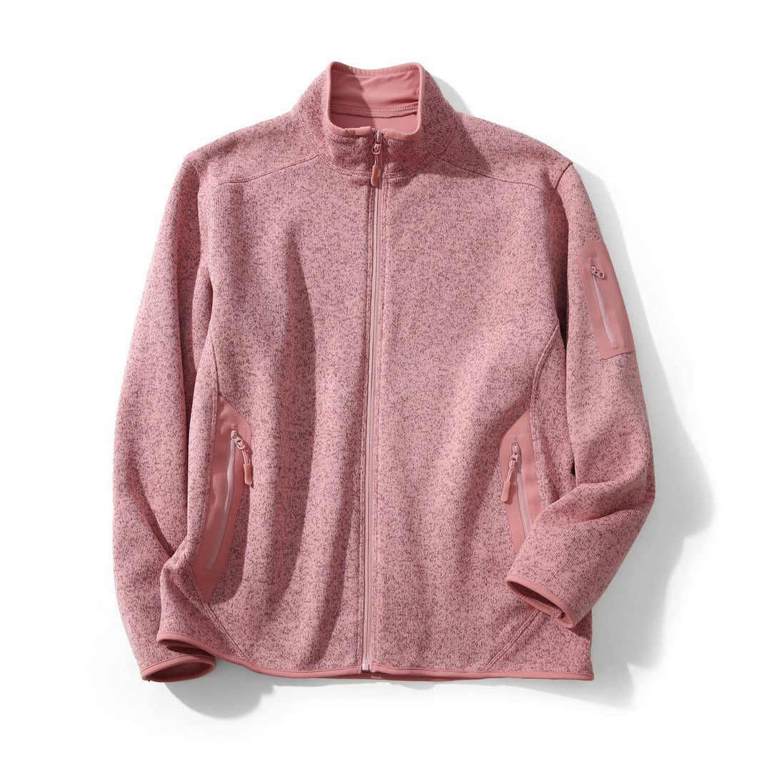 Damen Fleecejacke mit seitlichen Reißverschlusstaschen und hohem Kragen Drune
