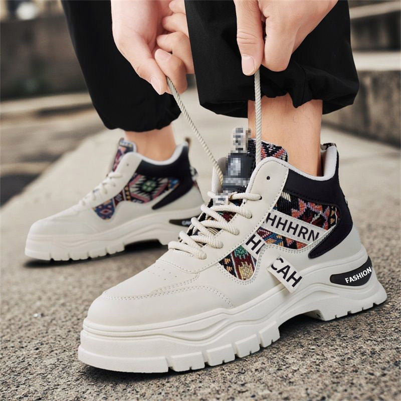 Herren Plateau-Sneaker mit Ethno-Gewebeeinsätzen Drune