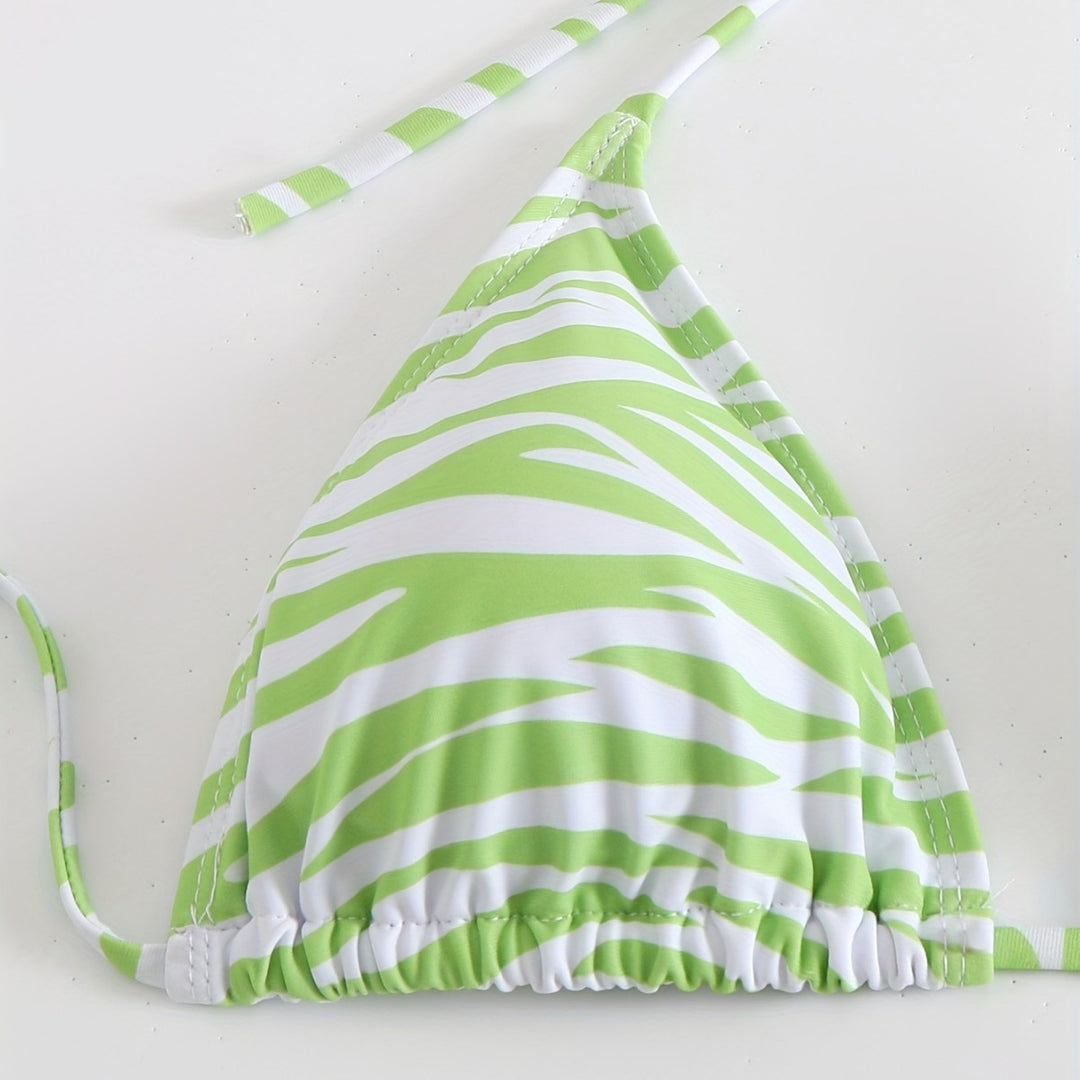 Damen Triangel-Bikini Set mit modischer Wickeltunika Drune
