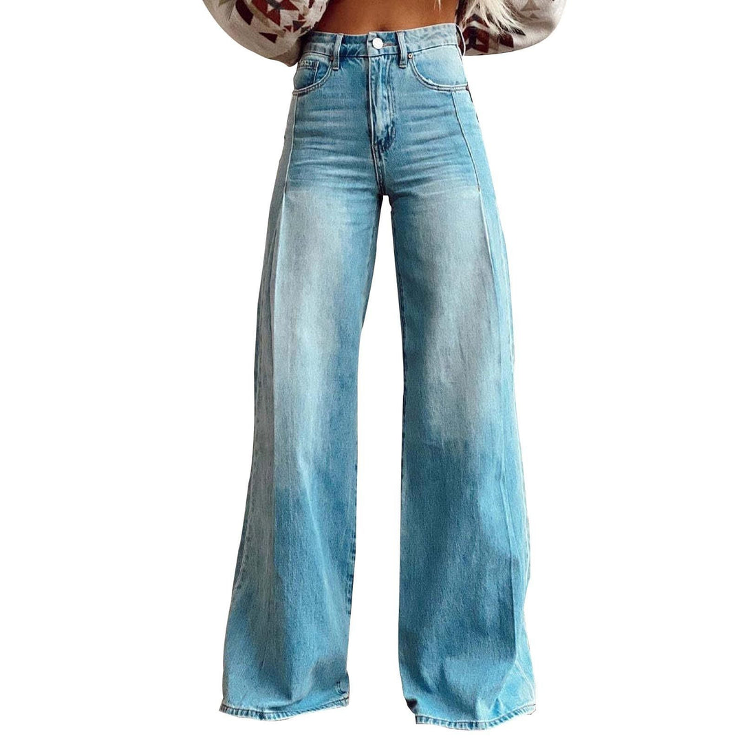 Damen Weite High-Waist Jeans im Urbanen Stil Drune