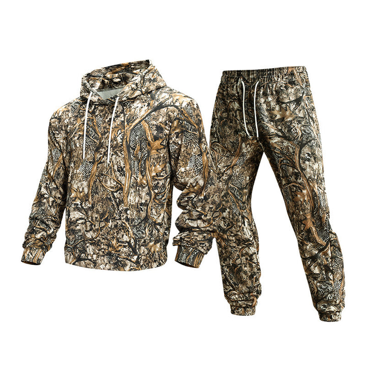 Herren Camouflage-Lounge-Set aus weichem Baumwollmix mit Kapuzenpullover & konischer Jogginghose Drune