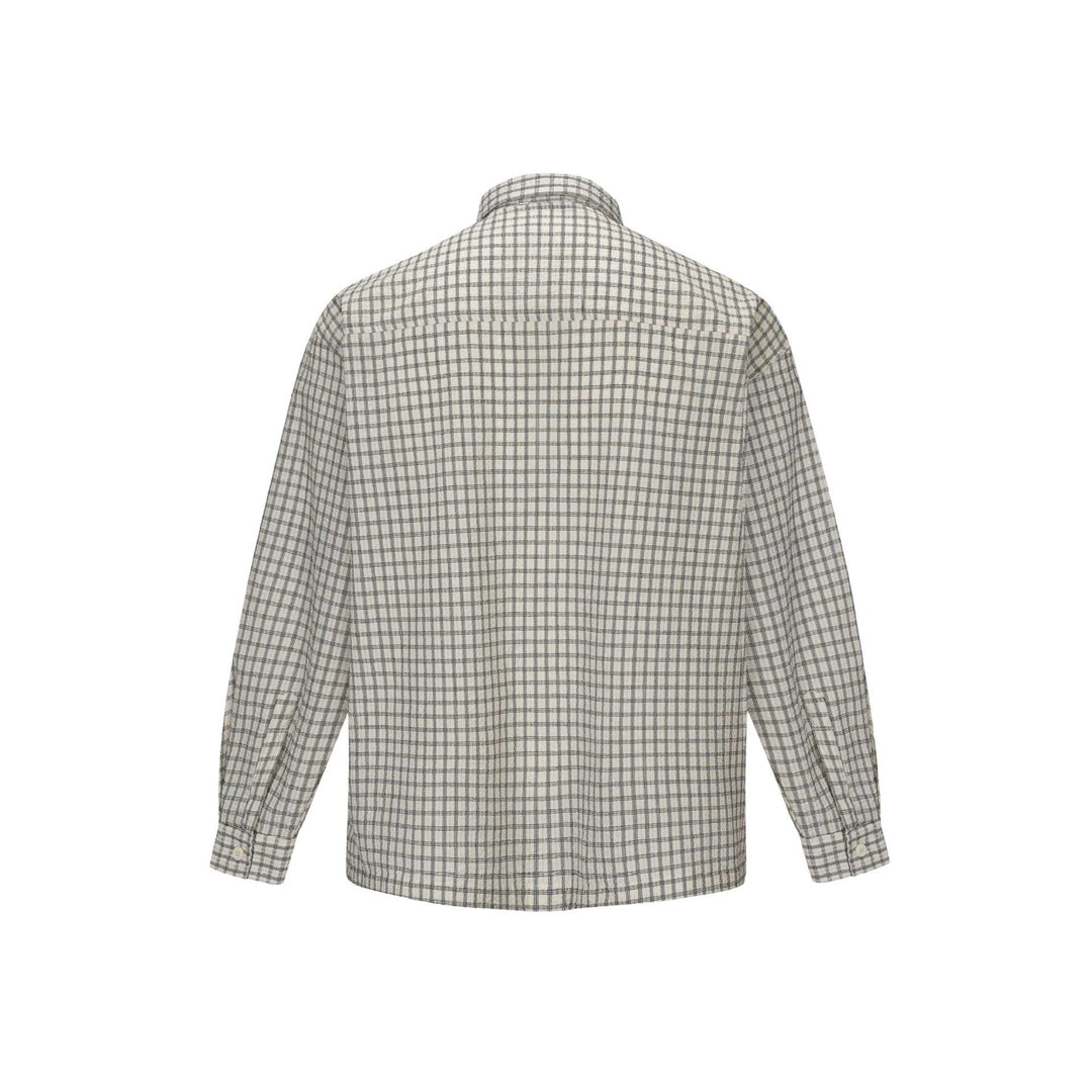 Herren Kariertes Flanellhemd im Overshirt‑Stil mit aufgesetzter Brusttasche Drune