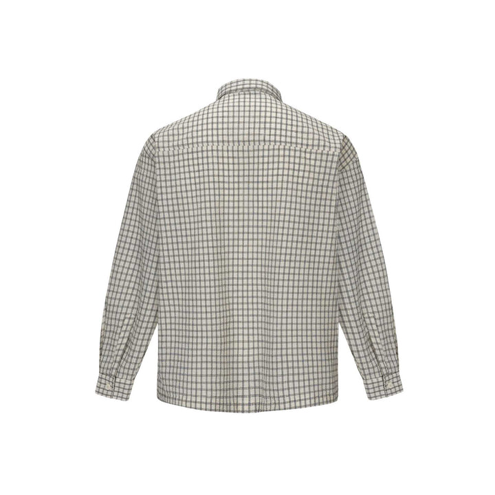 Herren Kariertes Flanellhemd im Overshirt‑Stil mit aufgesetzter Brusttasche Drune