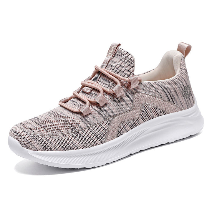 Damen nan gestrickte Slip-On-Sneaker mit elastischer Schnürung, gepolsterter Innenfütterung und dämpfender Profilsohle Drune