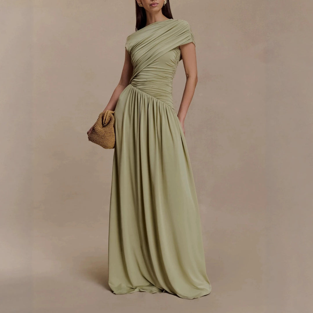 Damen Elegantes Abendkleid mit asymmetrischen Rüschendetails Drune