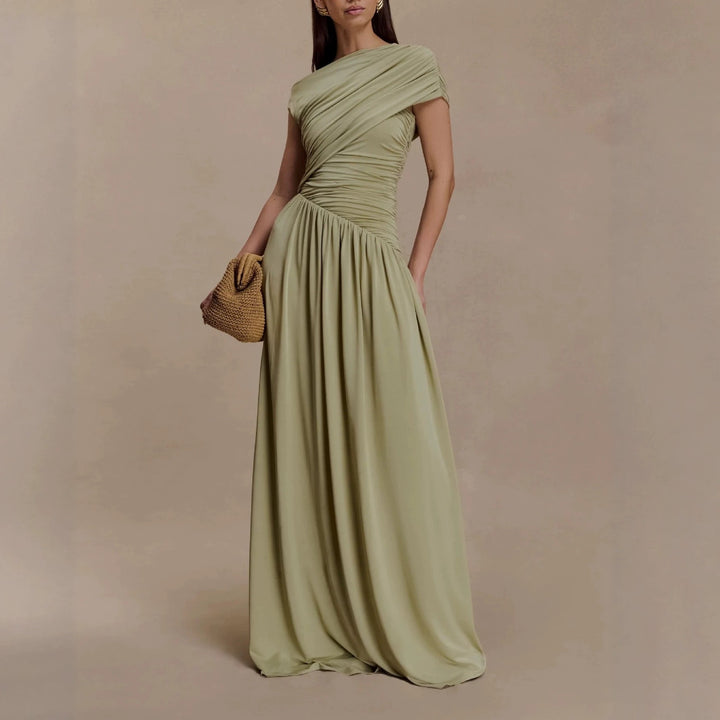 Damen Elegantes Abendkleid mit asymmetrischen Rüschendetails Drune