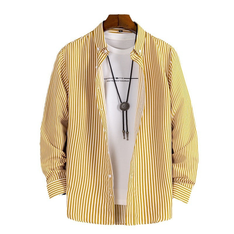 Herren nan lässige Hemdjacke aus leichter Baumwollmischung mit Button-Down-Kragen Drune