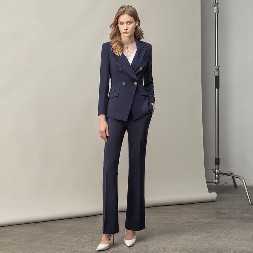 Damen elegantes Double-Breasted Anzugset Drune