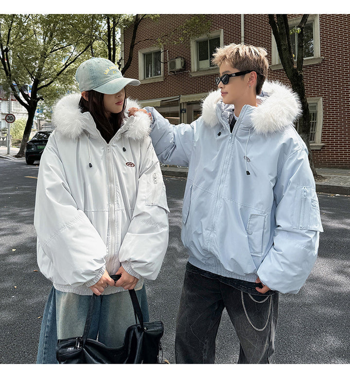 Damen Sportliche Winterjacke mit abnehmbarem Kunstfellkragen und praktischen Taschen Drune