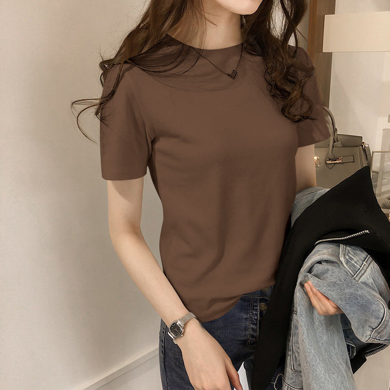 Damen Baumwoll T-Shirt mit modernem Rundhalsausschnitt und bequemen Schnitt