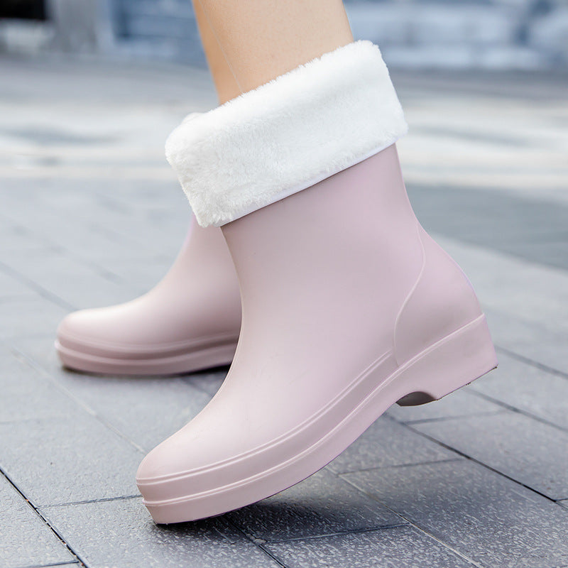 Damen Kurzschaftige Plateau-Gummistiefelette mit nahtloser Vollgummi-Konstruktion Drune