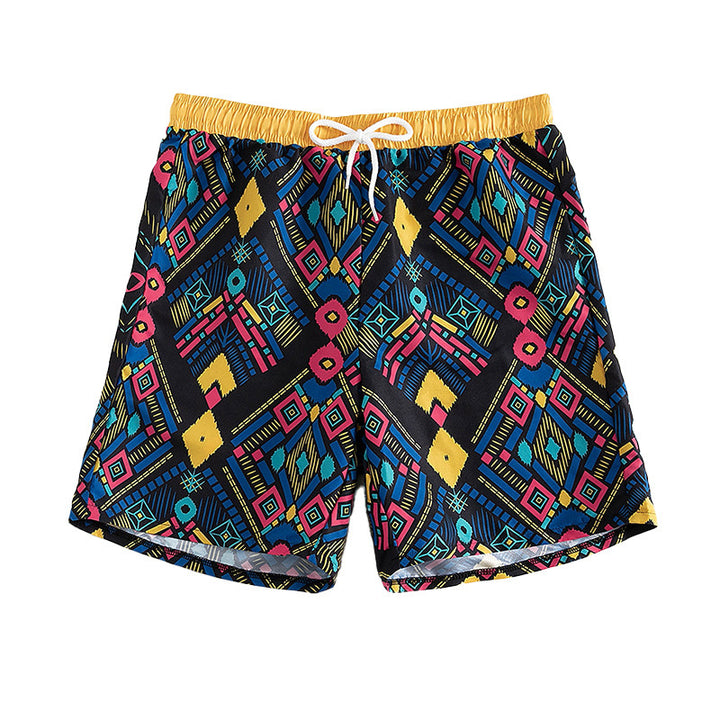 Damen Freizeitshorts mit buntem geometrischen Muster Drune