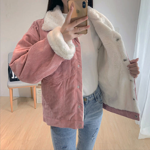 Damen Jeansjacke mit warmem Innenfutter und praktischen Brusttaschen Drune