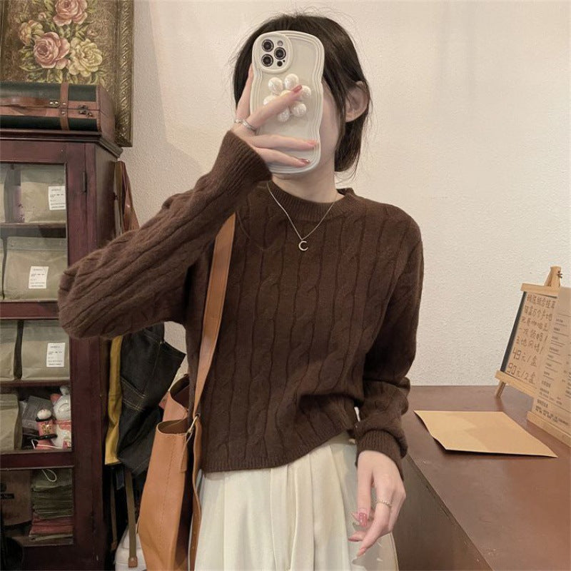 Damen Grobstrickpullover mit strukturiertem Zopfmuster und lässigem Schnitt Drune
