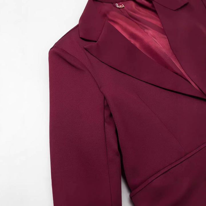 Damen Legerer Ein-Knopf-Blazer mit Reverskragen, Pattentaschen und Satinfutter Drune