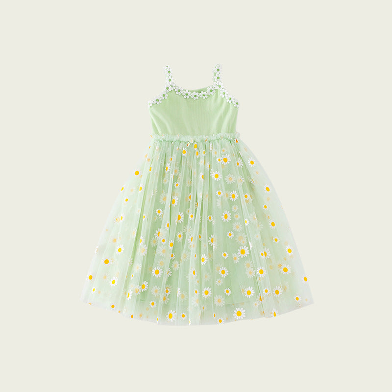 Mädchen Blumenmuster Tüllkleid Drune