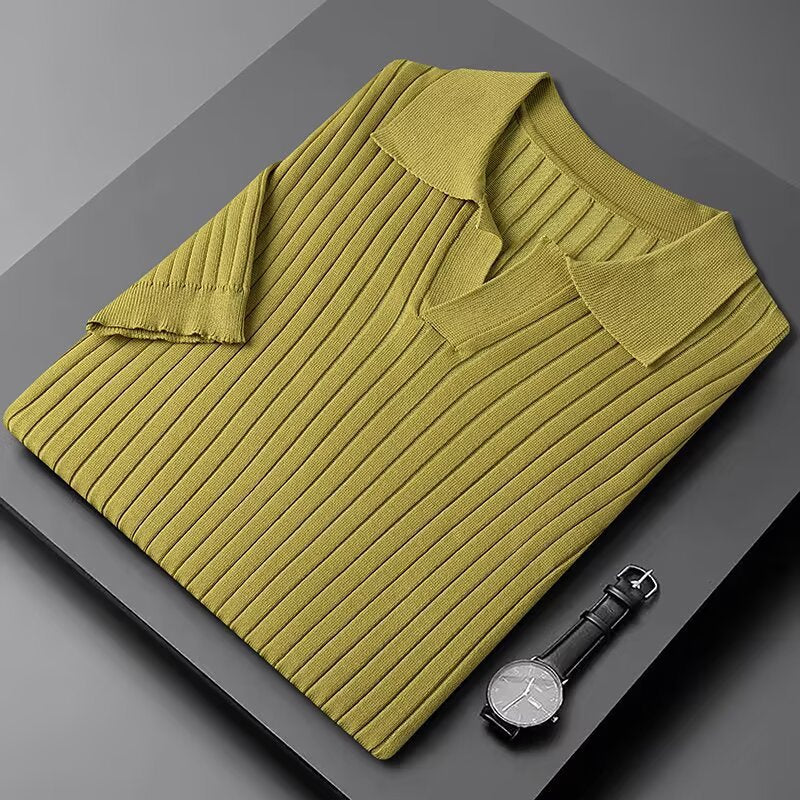 Herren Elegantes Polohemd mit Rippstruktur Drune