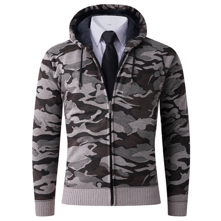 Herren modischer Hoodie mit gefütterter Kapuze und kräftigem Camouflage-Muster Drune