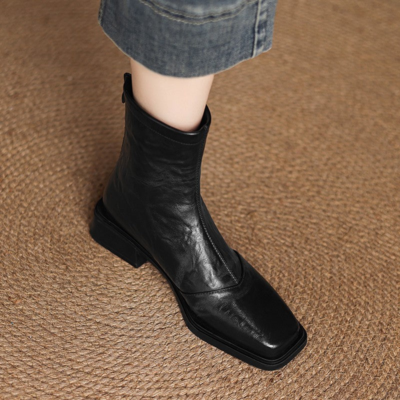 Damen Modische Stiefeletten mit Reißverschluss Drune