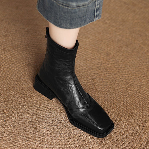 Damen Modische Stiefeletten mit Reißverschluss Drune