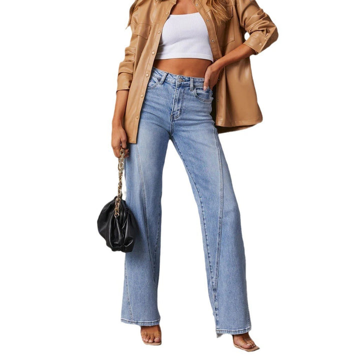 Damen Hochtaillierte Flared Jeans Drune