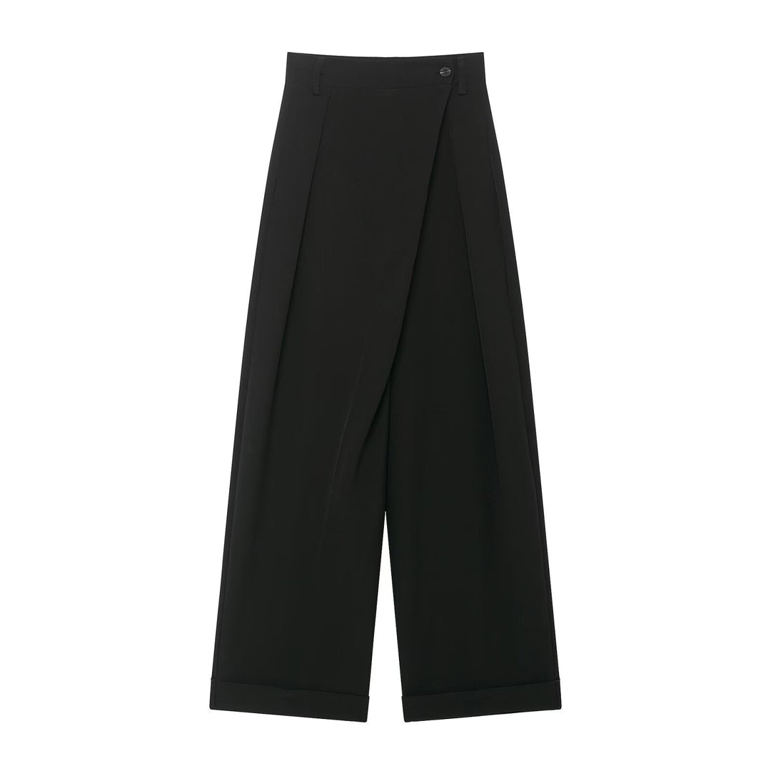 Damen Culotte‑Hose mit Wickel‑Front und weitem Bein Drune