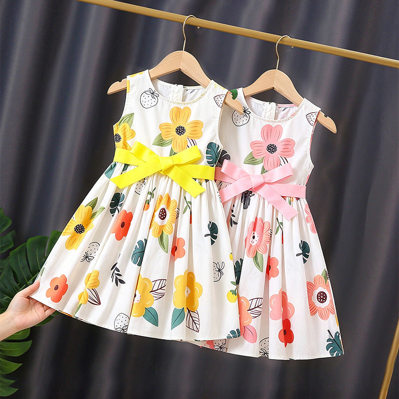 Mädchen Sommerkleid mit buntem Punkten-Design Drune