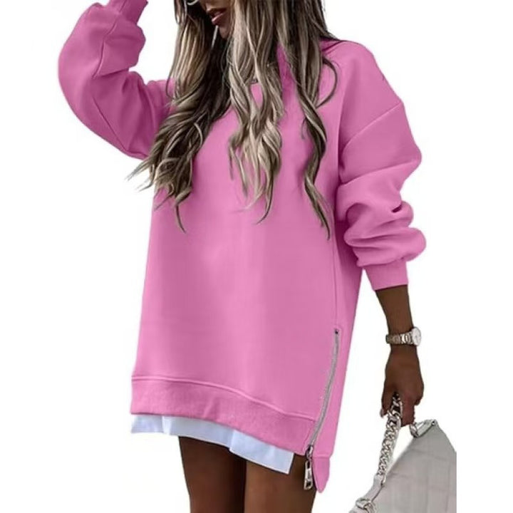 Damen Lässiger Hoodie mit seitlichem Reißverschluss Drune