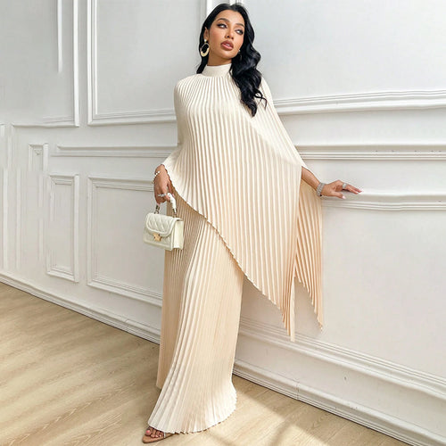 Damen Elegant gefaltete Cape-Bluse Set Drune