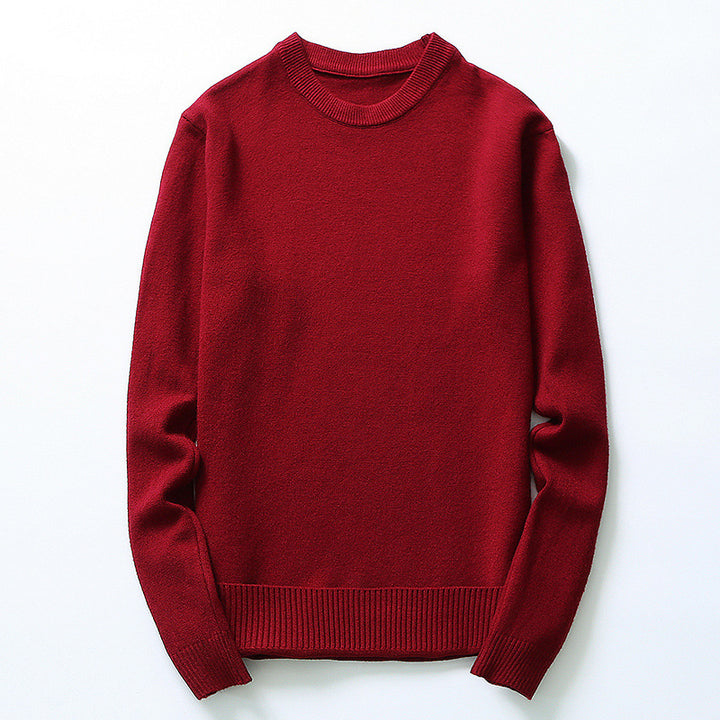 Herren fein gestrickter Pullover aus hochwertiger Baumwolle mit Rundhalsausschnitt Drune
