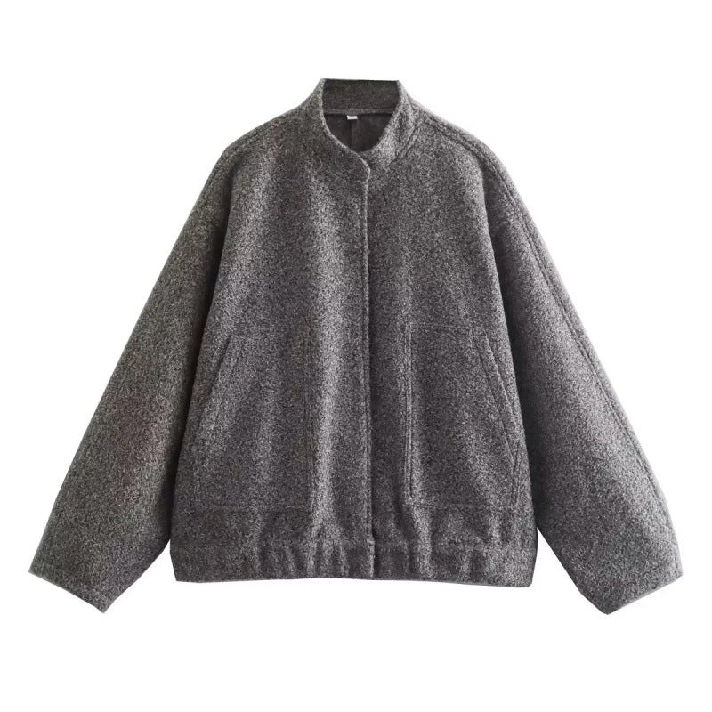 Damen coole Oversize-Jacke aus weichem Wollmix Drune