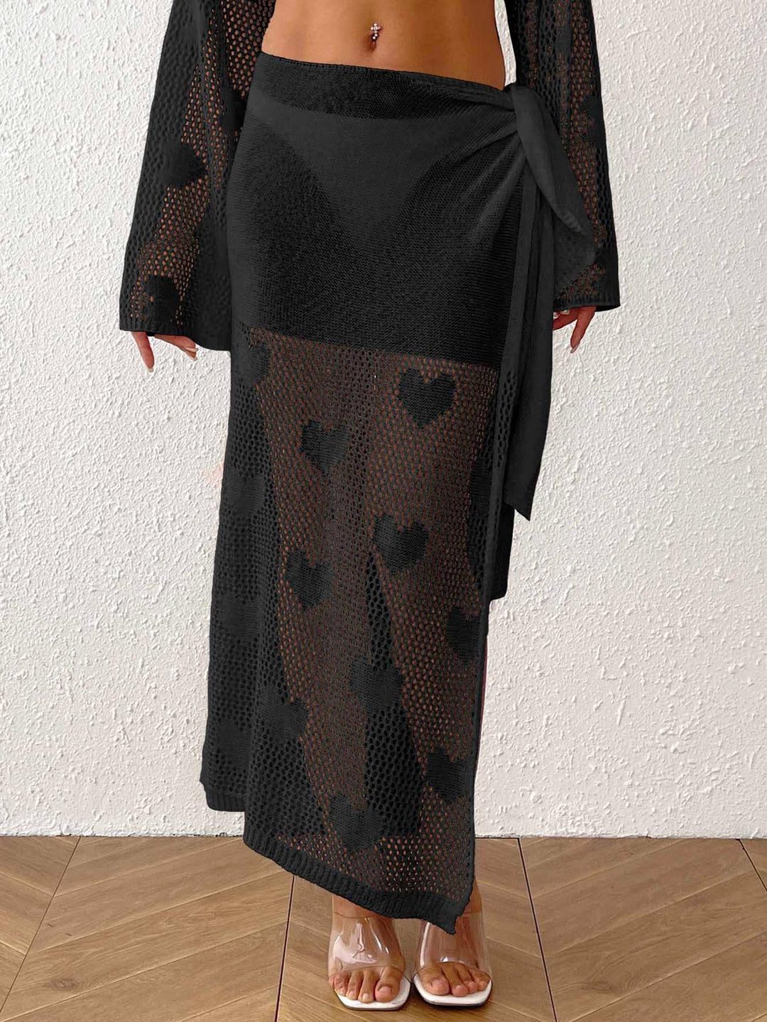 Damen transparenter Häkel-Strandsarong Drune