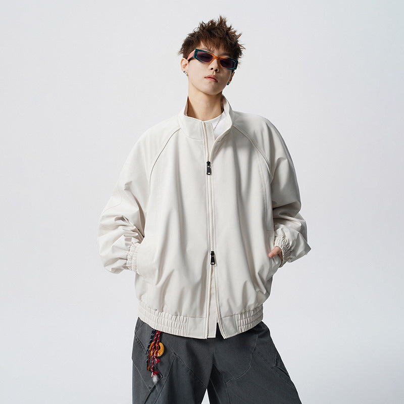 Unisex Oversized Windjacke mit Stehkragen und Raglanärmeln Drune