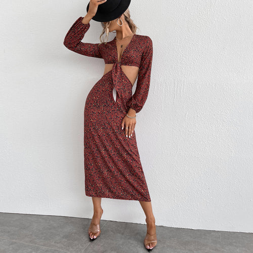 Damen Maxikleid mit Cut-Outs und verspieltem Knotendesign Drune
