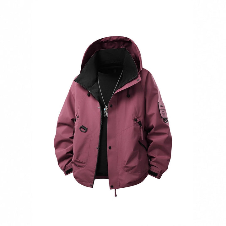 Herren Wasserdichte Outdoor‑Utility‑Regenjacke mit Kapuze, Mehrfachtaschen und verstellbarem Saum Drune