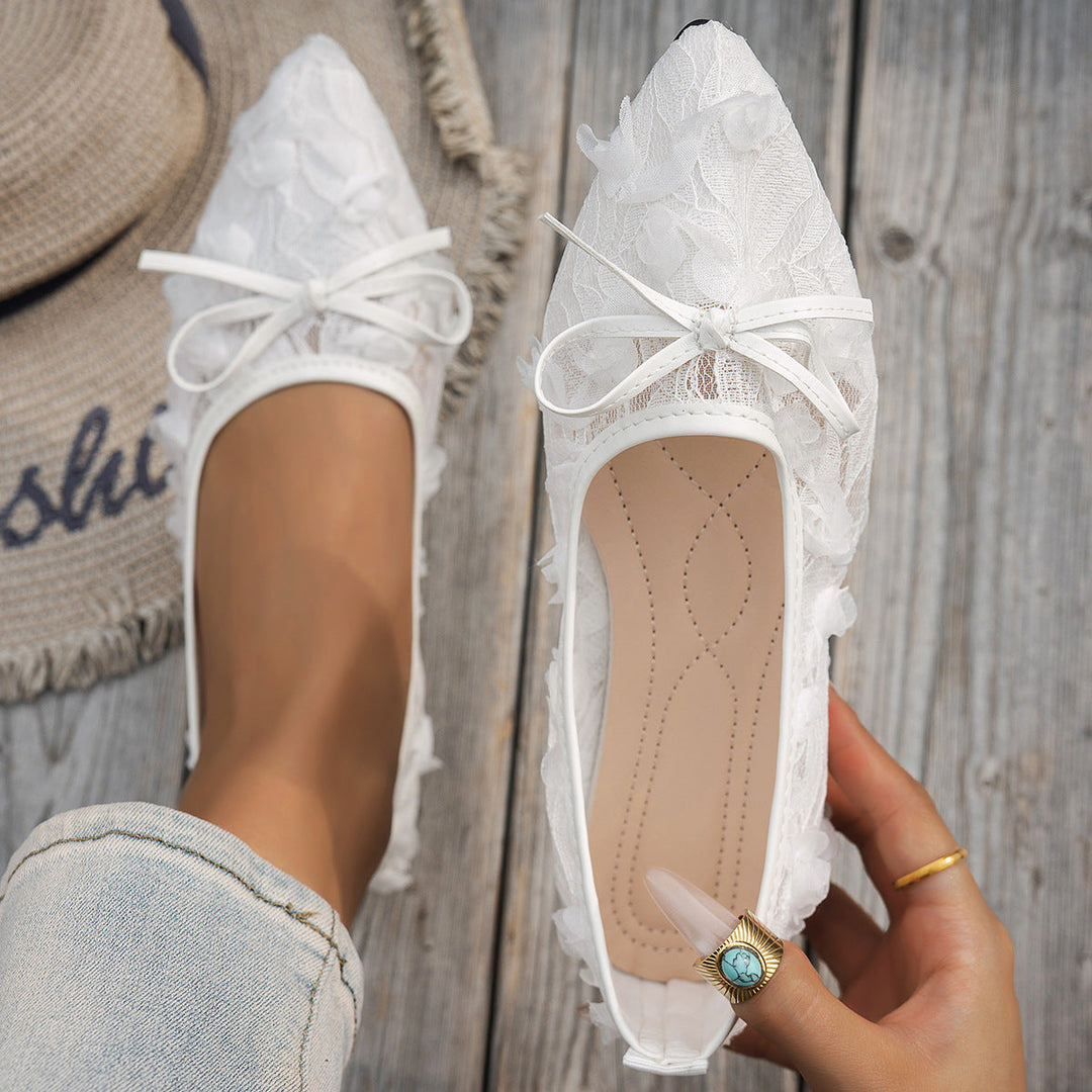 Damen elegante Spitzenschuhe mit floralem Design Drune