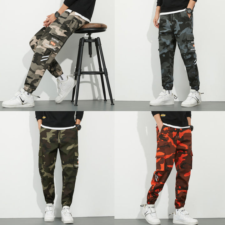 Herren Urbanes Camouflage-Jogger mit Utility-Taschen und elastischem Knöchelsaum Drune