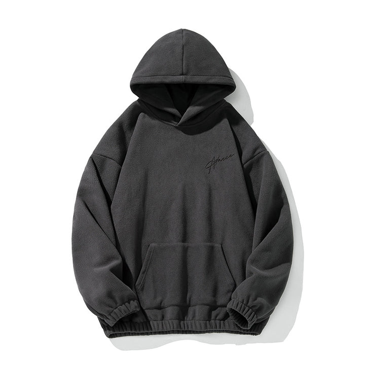 Unisex Schwerer Fleece-Kapuzenpullover im Relaxed-Boxy-Schnitt mit Kängurutasche Drune