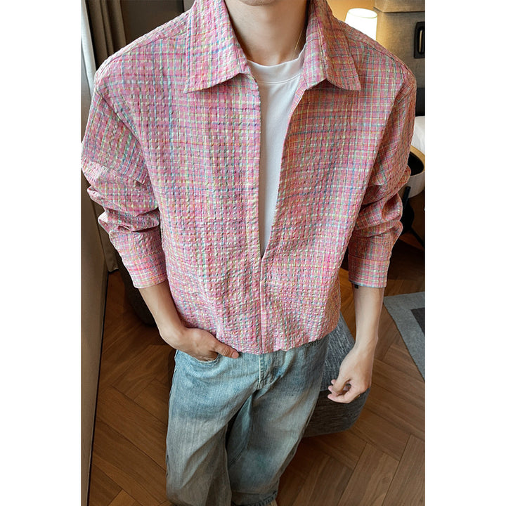 Herren Lässige Hemdbluse mit strukturiertem Design Drune
