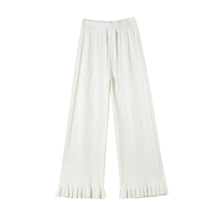 Damen Elegante, weiche Lounge-Hose mit Rüschenabschluss Drune
