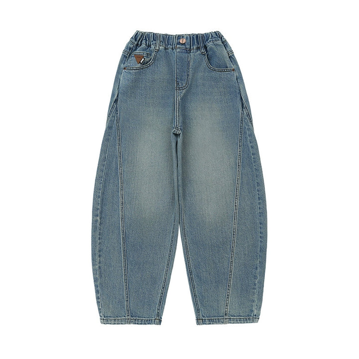 Unisex weite Denim-Hose mit tiefen Eingrifftaschen Drune